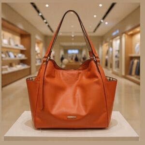 Burberry Vintage Orange Leather Canterbury Tote